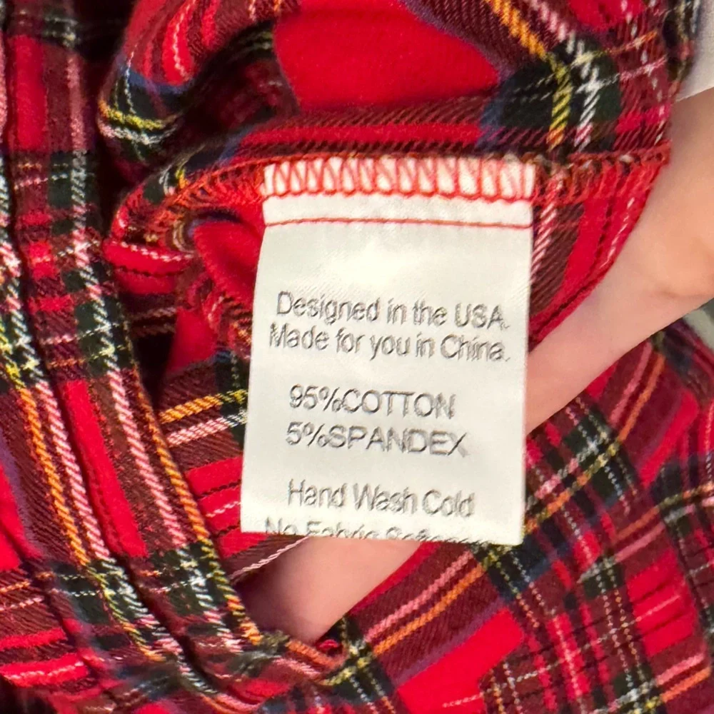 Love & Grow Merry Little Plaid Twirl Flannel Christmas Dress Girl 6Y